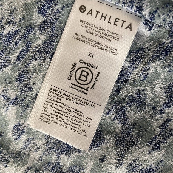 ATHLETA Elation Textured 7/8 Tight Legging Women’s Blue Size 3X. - Picture 7 of 13